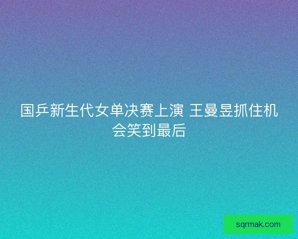 国乒新生代女单决赛上演 王曼昱抓住机会笑到最后